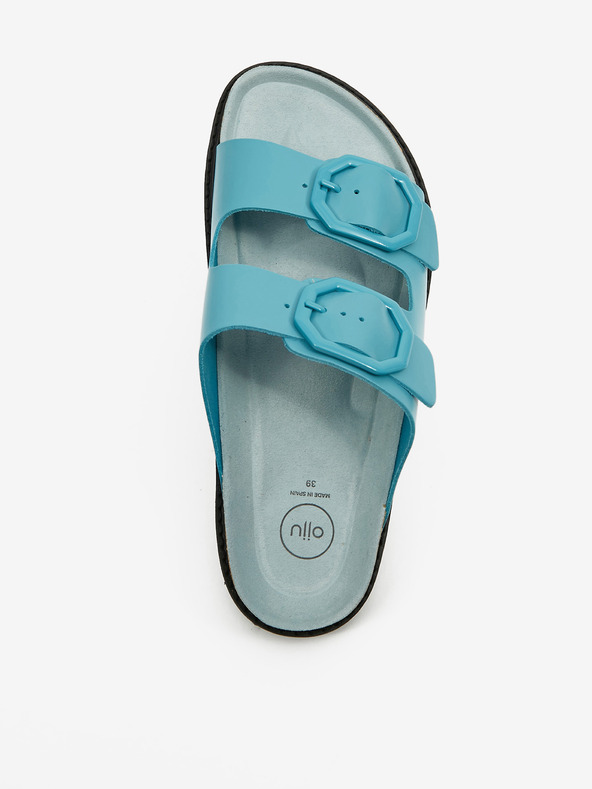 Ojju Türkiz női bőr platform papucs OJJU
