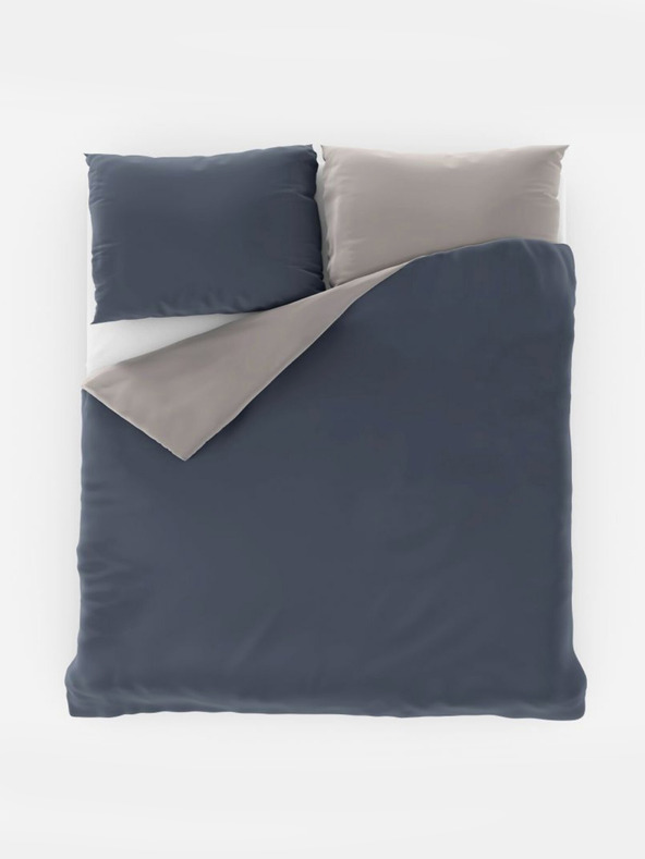 Kvalitex LUXURY COLLECTION Szatén francia ágynemű 1+2, 240x200, 70x90 cm sötétszürke / világosszürke