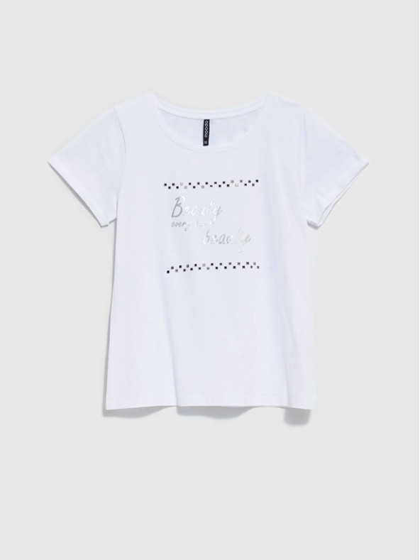 Moodo Fehér női nyomtatott póló Moodo