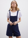 ZOOT.lab Sötétkék női lenvászon rövidnadrág lakkozott ZOOT.lab Paulina