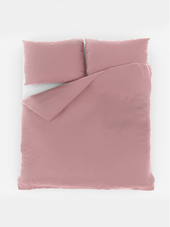 Kvalitex Francia muszlin ágynemű 240x220, 70x90cm rózsaszín Kvalitex