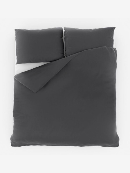 Kvalitex Francia muszlin ágynemű 240x200, 70x90cm sötétszürke Kvalitex