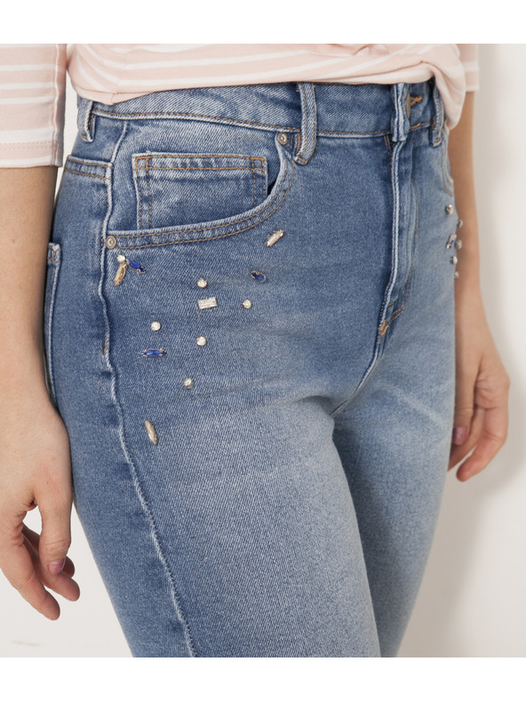 CAMAIEU Kék farmer strasszkövekkel CAMAIEU