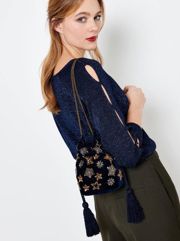 CAMAIEU Fekete csillag mintás női táska