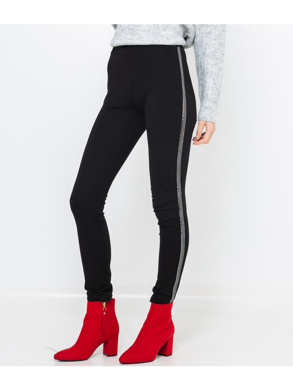 CAMAIEU Fekete szegélyes nadrág CAMAIEU