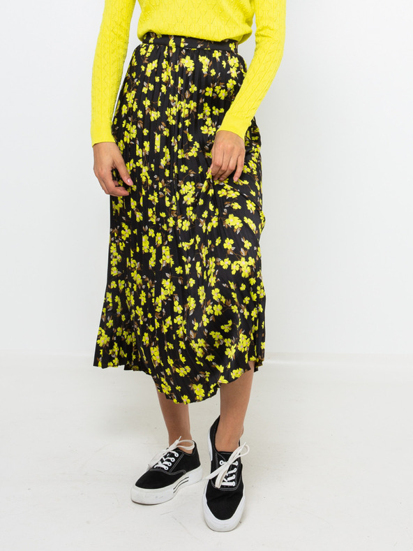 CAMAIEU Fekete-sárga mintás maxi szoknya CAMAIEU