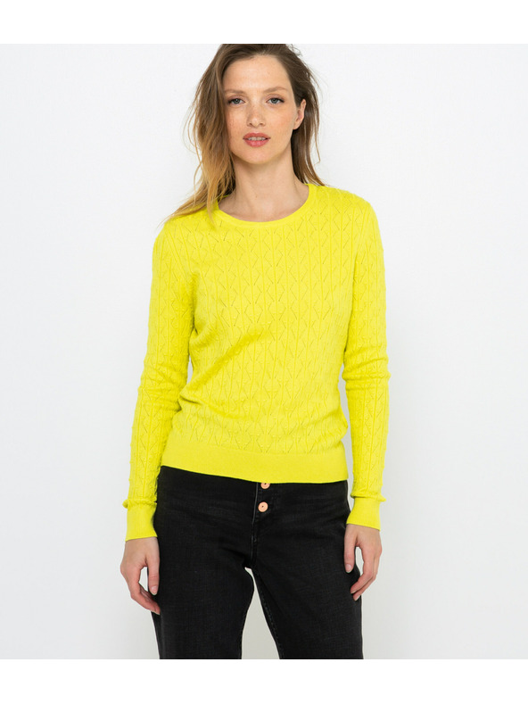 CAMAIEU Sárga pulóver CAMAIEU