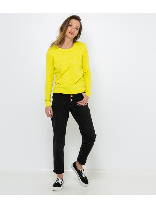 CAMAIEU Sárga pulóver CAMAIEU