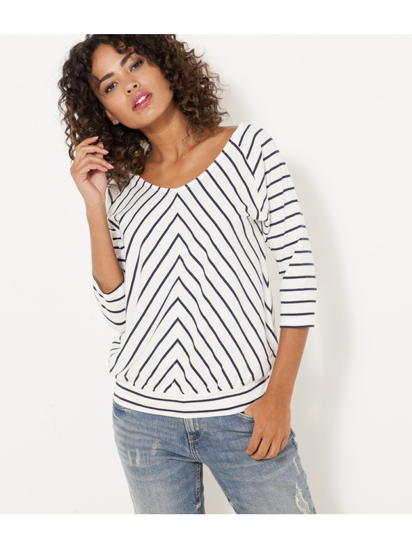 CAMAIEU Fehér mintás CAMAIEU blúz