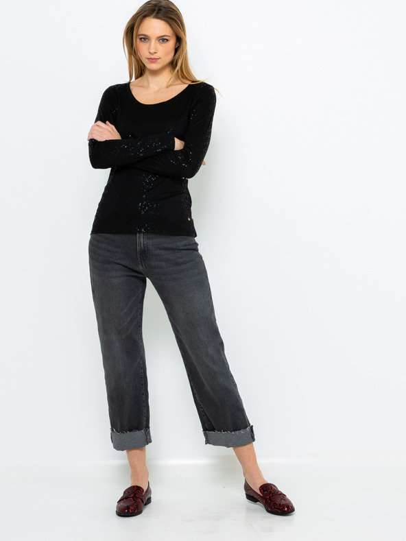 CAMAIEU Fekete hosszú ujjú CAMAIEU póló