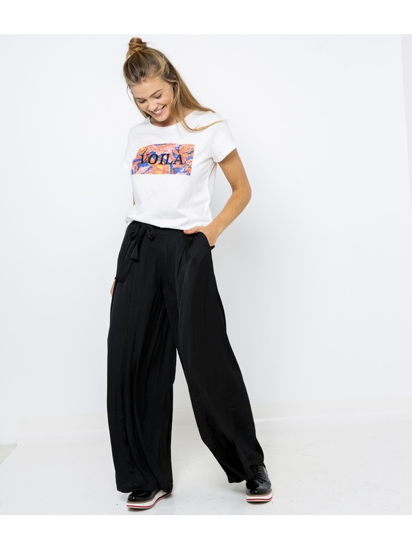 CAMAIEU Fehér póló nyomattal