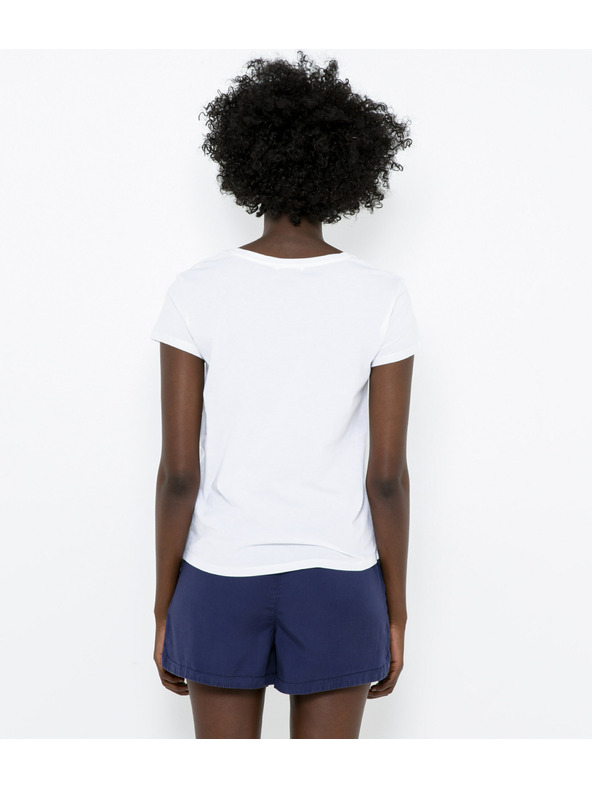 CAMAIEU Fehér, nyomtatott póló CAMAIEU