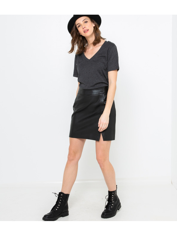 CAMAIEU Fekete V-nyakú CAMAIEU top