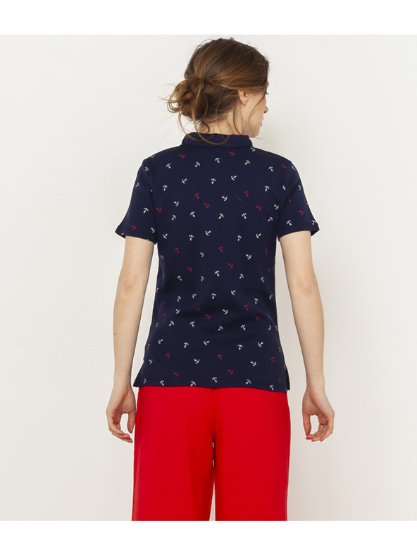 CAMAIEU Sötétkék mintás blúz CAMAIEU