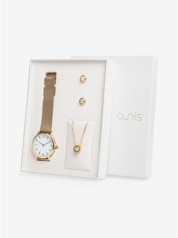 a-nis Női karóra, fülbevaló és lánc készlet arany a-nisban