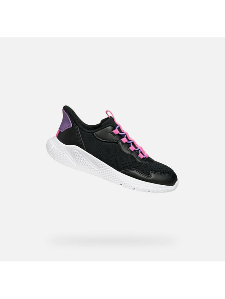 Geox Černé dívčí tenisky Geox Sprintye Fast In - Geox Sprintye Fast In fekete lány sportcipő