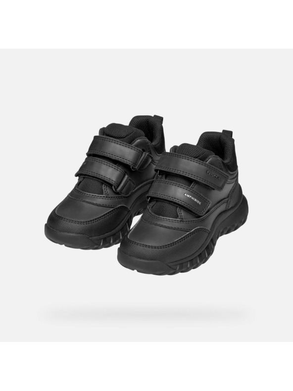 Geox Černá chlapecká kotníková obuv Geox Simbyos ABX - Geox Simbyos ABX fekete fiú bokacsizma