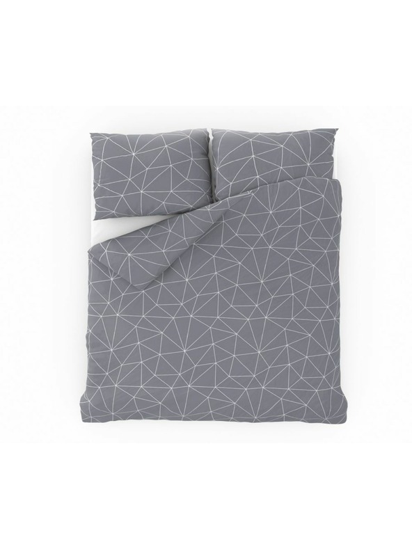 Kvalitex Francia pamut ágynemű NORDIC COLLECTION 200x200, 70x90cm GRID szürke