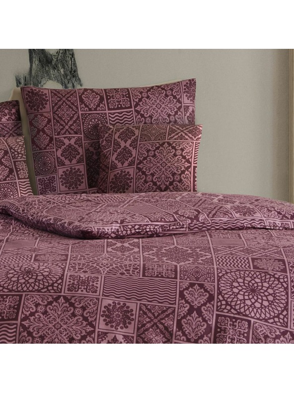 Kvalitex Francia pamut renforcé ágynemű 200x200, 70x90cm TOKYO bordó