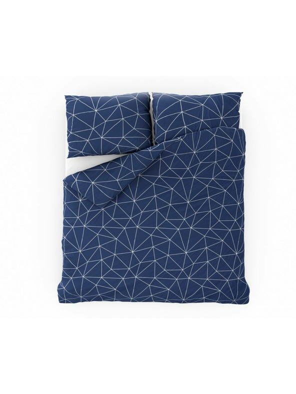 Kvalitex Francia pamut ágynemű NORDIC COLLECTION 200x200, 70x90cm GRID kék