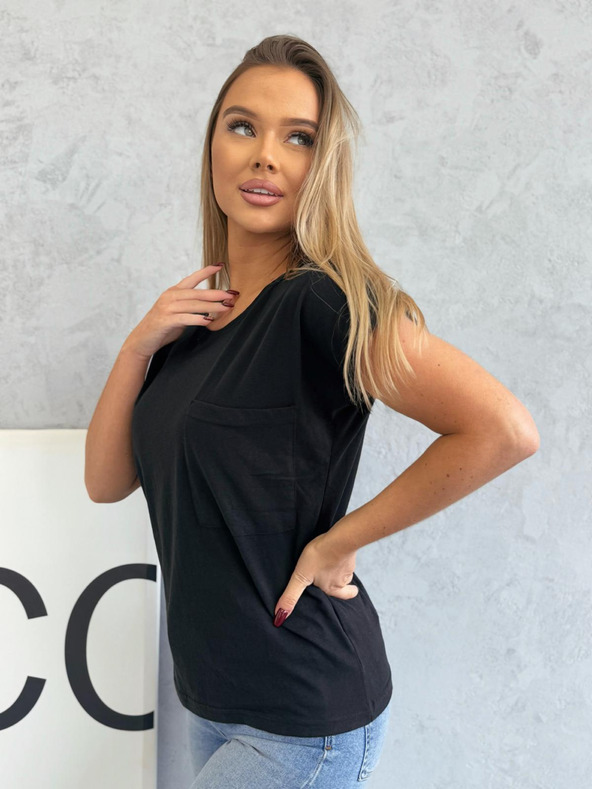 Edoti Póló zsebbel - fekete