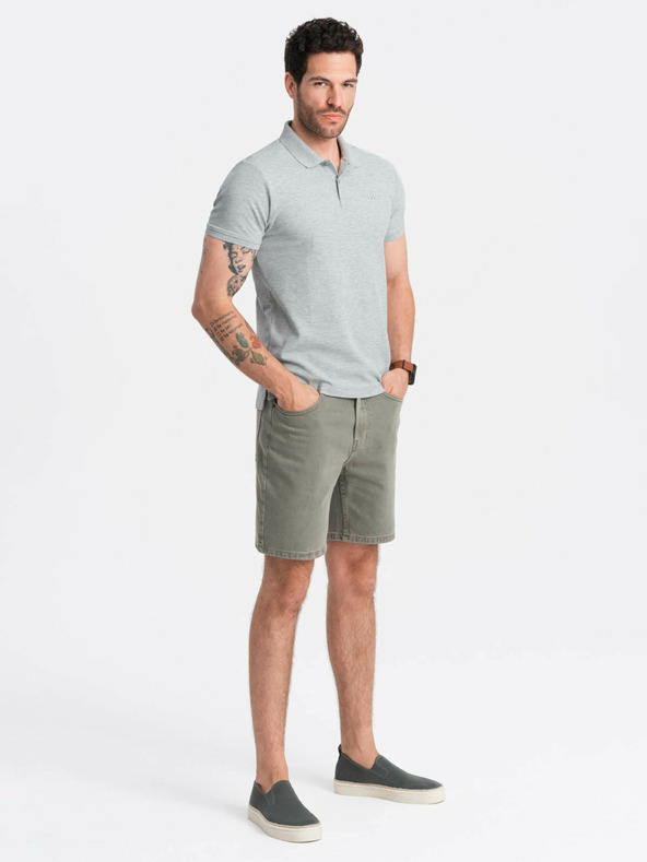 Ombre Clothing Világosszürke férfi alapvető póló póló Ombre ruházat