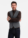 Ombre Clothing Férfi szürke öltönymellény klasszikus részletekkel és béléssel