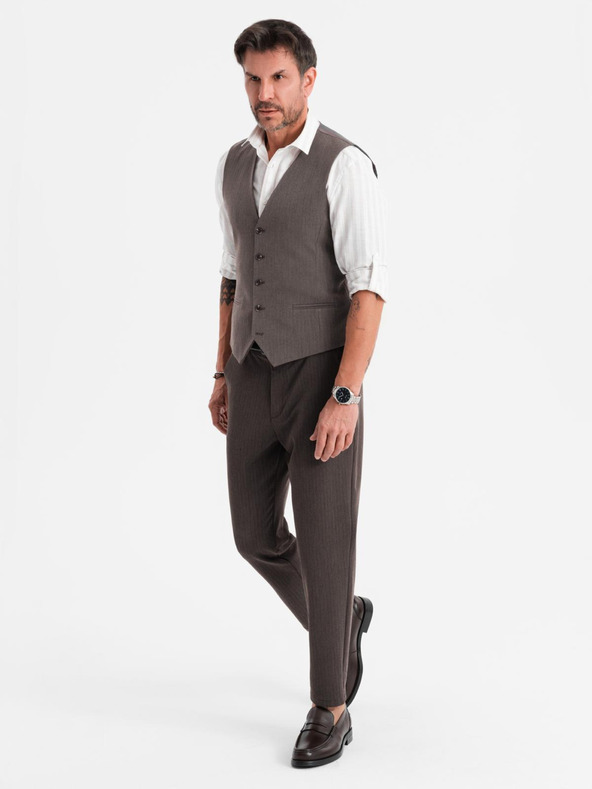 Ombre Clothing Férfi szürke elegáns mellény SLIM FIT