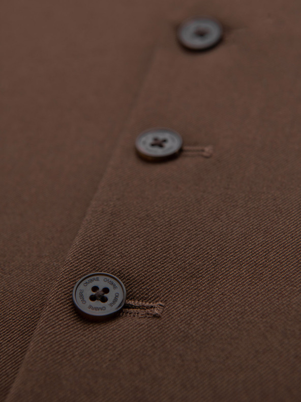 Ombre Clothing Férfi barna öltönymellény klasszikus részletekkel és béléssel