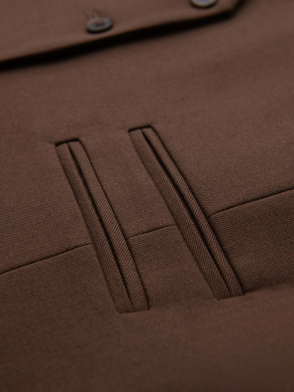 Ombre Clothing Férfi barna öltönymellény klasszikus részletekkel és béléssel