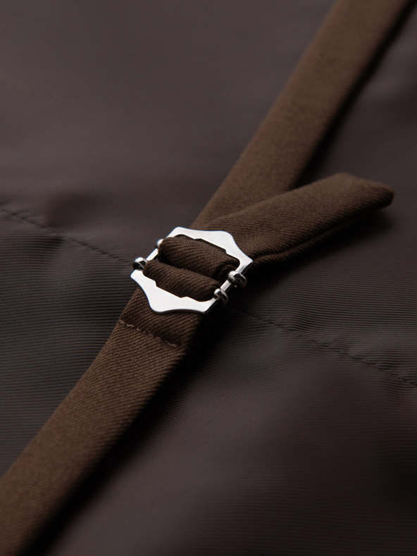 Ombre Clothing Férfi barna öltönymellény klasszikus részletekkel és béléssel