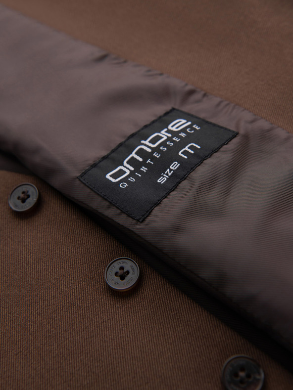 Ombre Clothing Férfi barna öltönymellény klasszikus részletekkel és béléssel