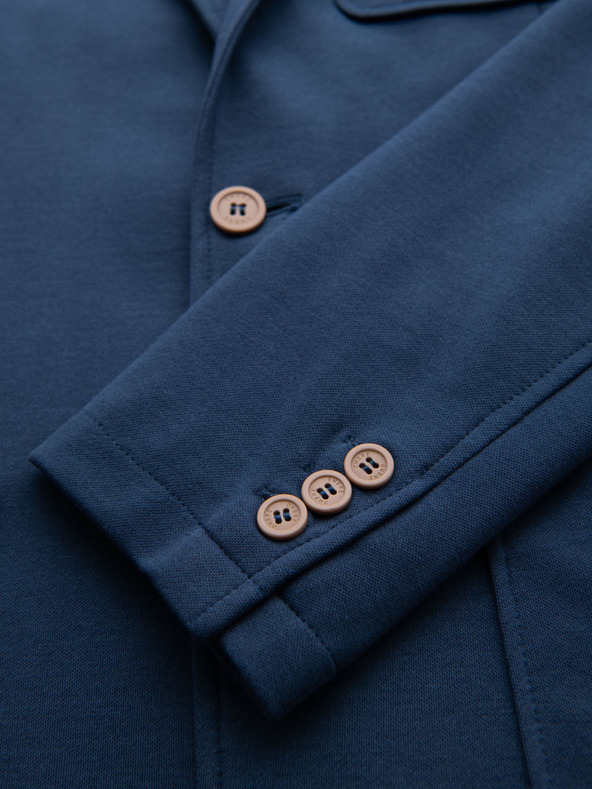 Ombre Clothing Férfi kék zakó SLIM finom textúrával