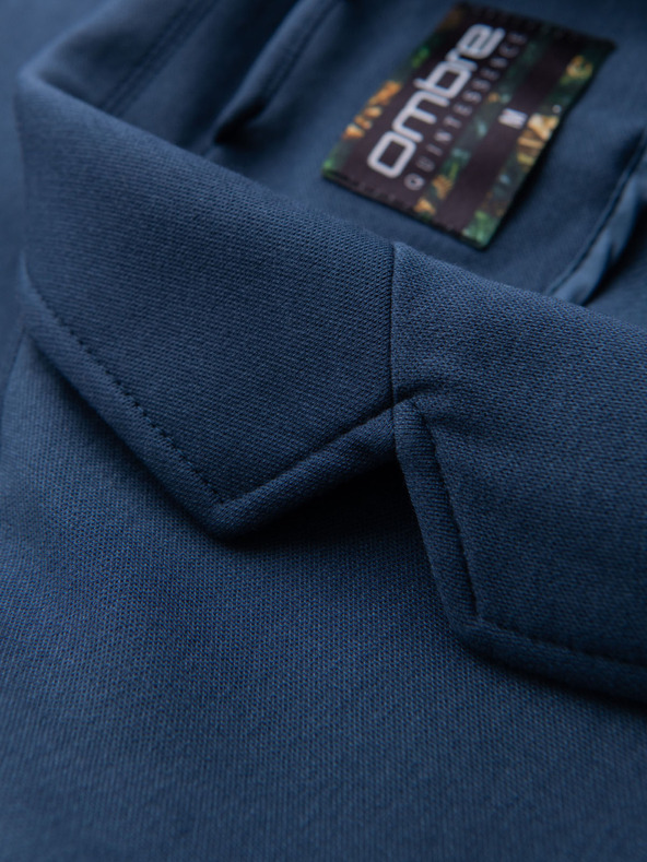 Ombre Clothing Férfi kék zakó SLIM finom textúrával