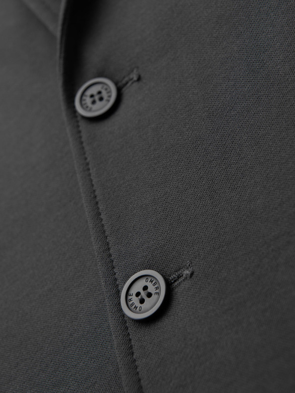 Ombre Clothing Férfi szürke zakó SLIM finom strukturált kötéssel