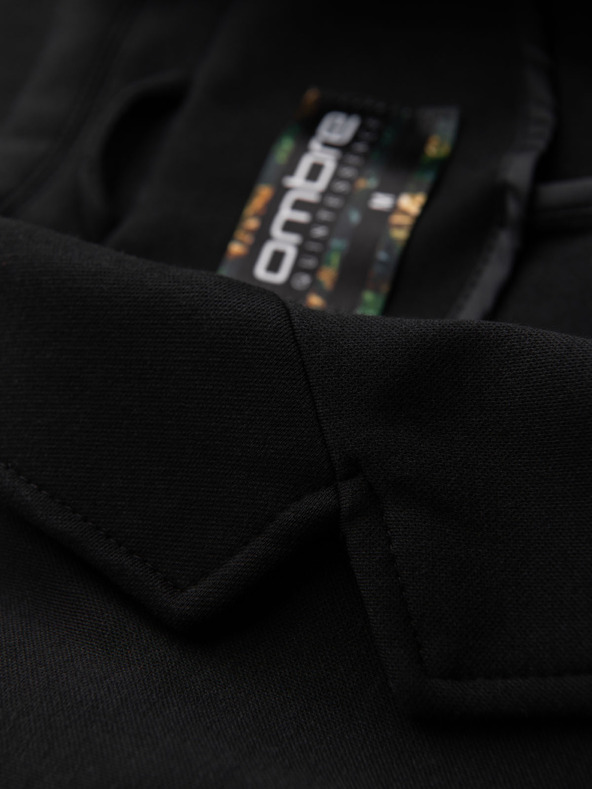 Ombre Clothing Férfi fekete zakó SLIM finom textúrával