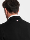 Ombre Clothing Férfi fekete zakó SLIM finom textúrával
