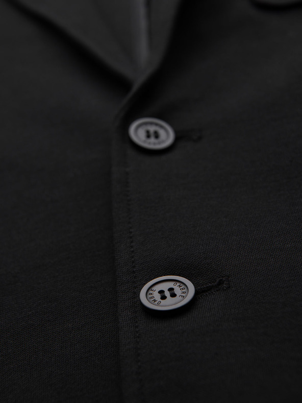 Ombre Clothing Férfi fekete zakó SLIM finom textúrával