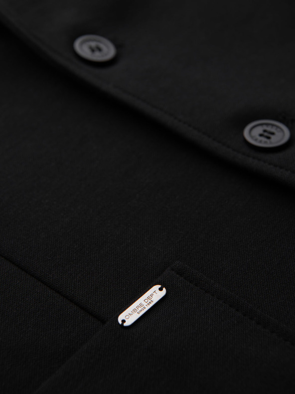 Ombre Clothing Férfi fekete zakó SLIM finom textúrával