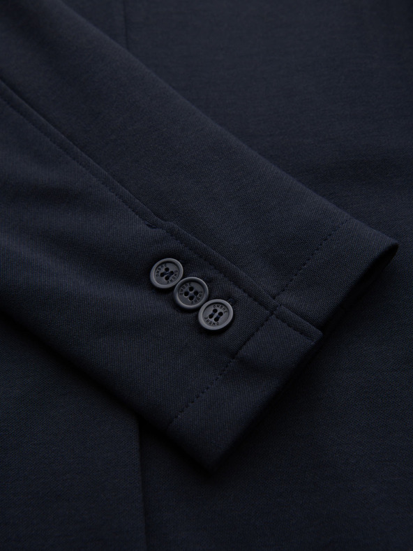 Ombre Clothing Férfi sötétkék zakó SLIM finom strukturált kötéssel