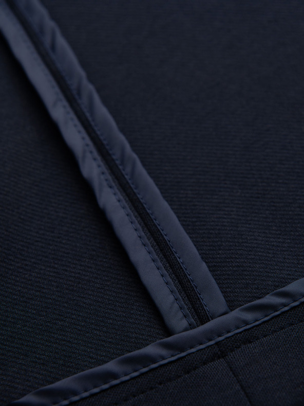 Ombre Clothing Férfi sötétkék zakó SLIM finom strukturált kötéssel