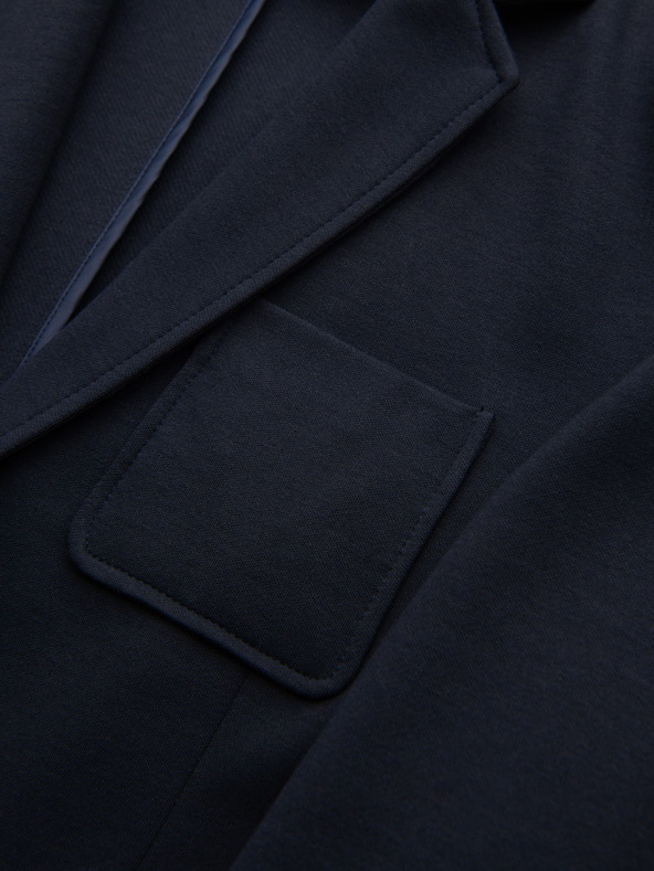 Ombre Clothing Férfi sötétkék zakó SLIM finom strukturált kötéssel