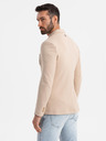 Ombre Clothing Férfi bézs zakó SLIM finom strukturált kötéssel