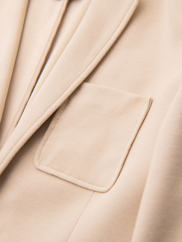 Ombre Clothing Férfi bézs zakó SLIM finom strukturált kötéssel