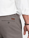 Ombre Clothing Férfi chino nadrág REGULAR FIT finom struktúrával - szürke