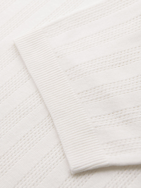 Ombre Clothing Férfi cipzáros gallérú polo póló - fehér