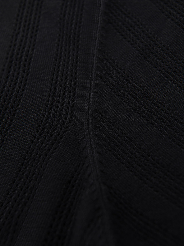 Ombre Clothing Férfi cipzáros gallérú polo póló - fekete