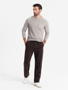 Ombre Clothing Férfi szürke pamut hosszú ujjú póló