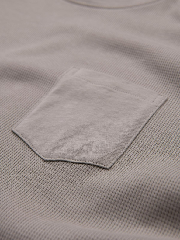 Ombre Clothing Férfi szürke pamut hosszú ujjú póló