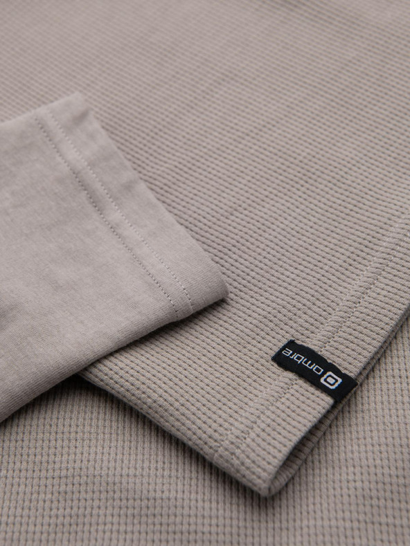 Ombre Clothing Férfi szürke pamut hosszú ujjú póló